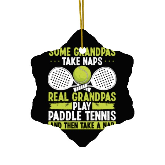 Paddle Tennis Player Match Granddad Grandpa Ceramic Ornaments