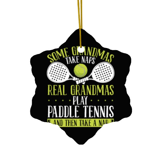 Paddle Tennis Player Match Grandmom Grandma Ceramic Ornaments