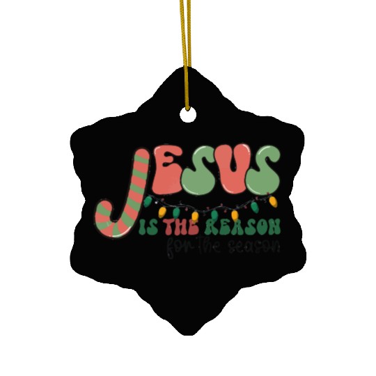 Jesus is The Reason for the Season Candy Christian Ceramic Ornaments
