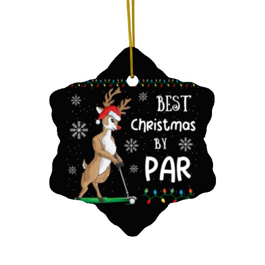 Golf Reindeer Pun Golfer Christmas Golfing Ceramic Ornaments