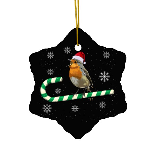 Robin Bird Watching Redbreast Birding Christmas Ceramic Ornaments