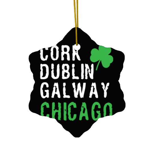 Chicago St Patricks Day Irish Cities Chicago Shamr Ceramic Ornaments