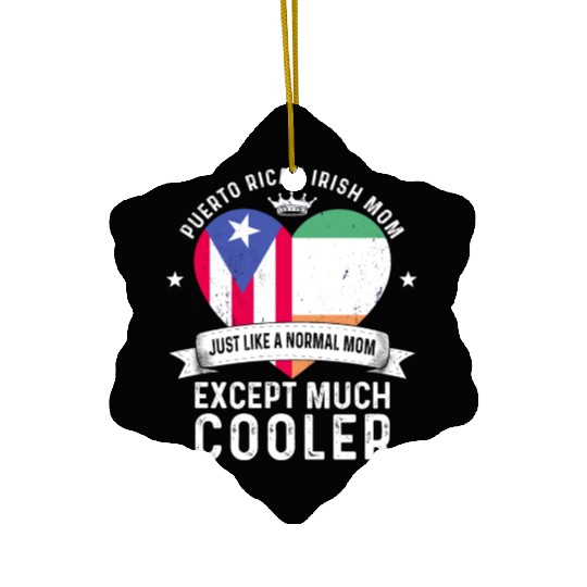 Puerto Rico Flag Ireland Mom Mothers Day Women Ceramic Ornaments