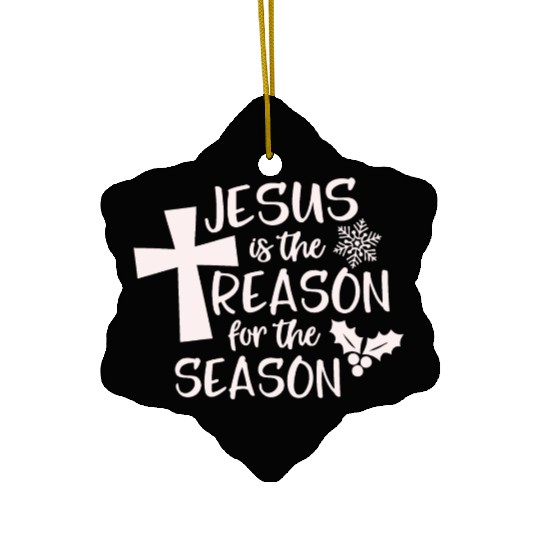 Jesus is The Reason for the Season Candy Christian Ceramic Ornaments