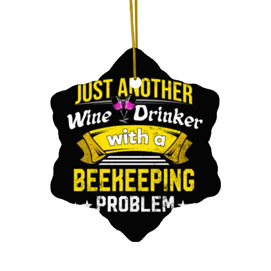 Wine Drinker with Beekeeping Problem Wine Lover Fu Ceramic Ornaments