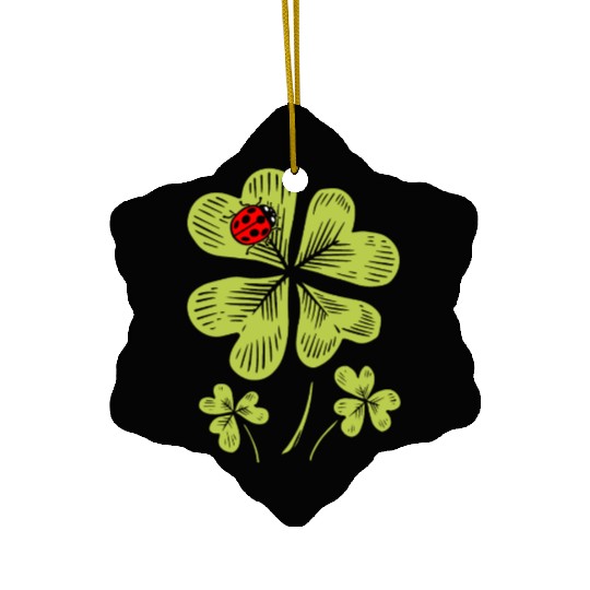 Ladybug St. Patricks Day Bug Catcher Entomologist Ceramic Ornaments