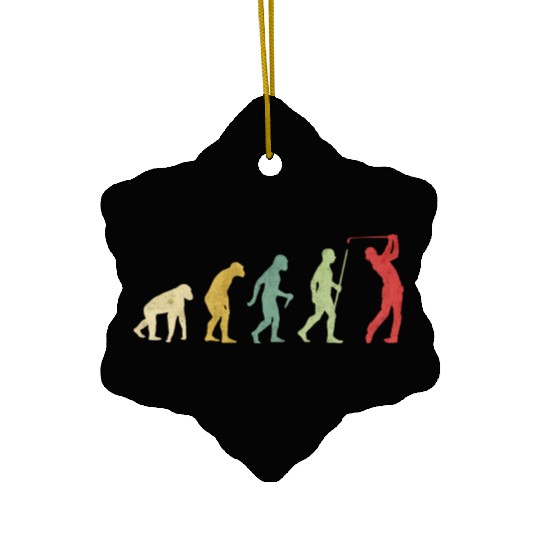 Golf Shot Hole In One Evolution Ceramic Ornaments