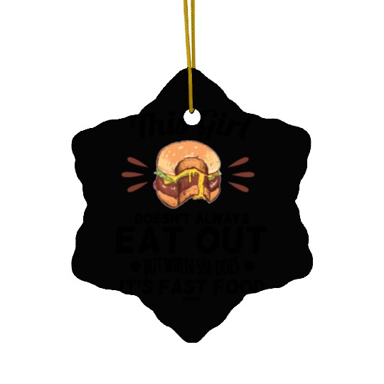 Cheeseburger for women and girls Ceramic Ornaments