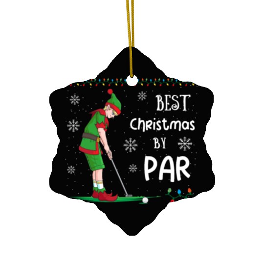 Golf Elf Pun Golfer Christmas Golfing Ceramic Ornaments