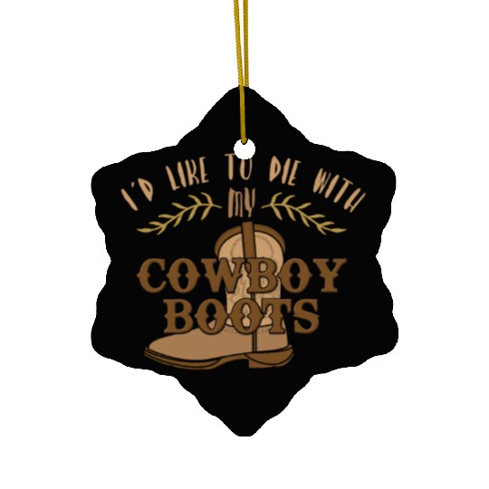Cowboy Barn Bull Rider Rodeo Country Western Gift Ceramic Ornaments