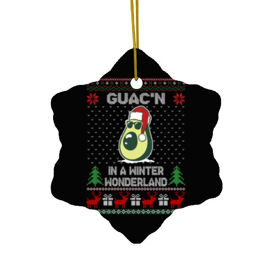 Guac'n In A Winter Wonderland Funny Christmas Ceramic Ornaments