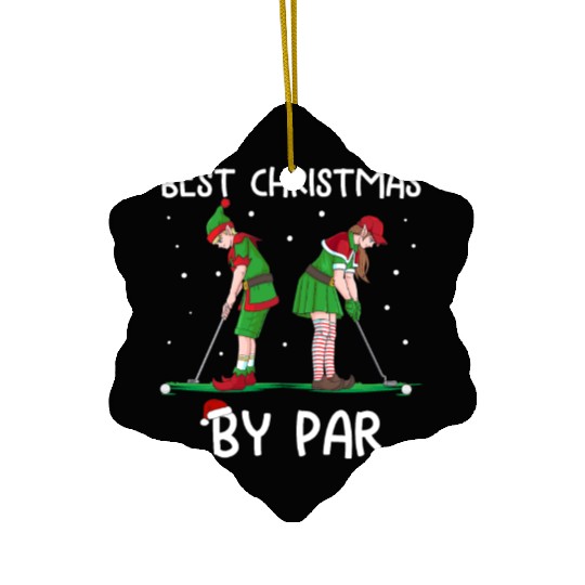 Golf Elf Pun Golfer Christmas Golfing Ceramic Ornaments