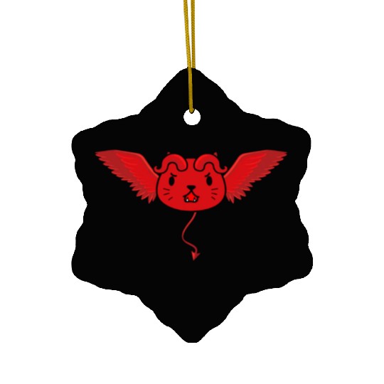 Cute devil cat Ceramic Ornaments