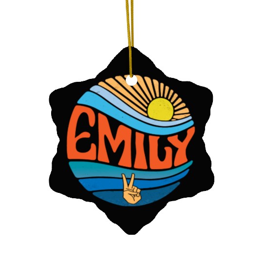 Emily Ceramic Ornaments Vintage Sunset Emily Groovy Tie Dye