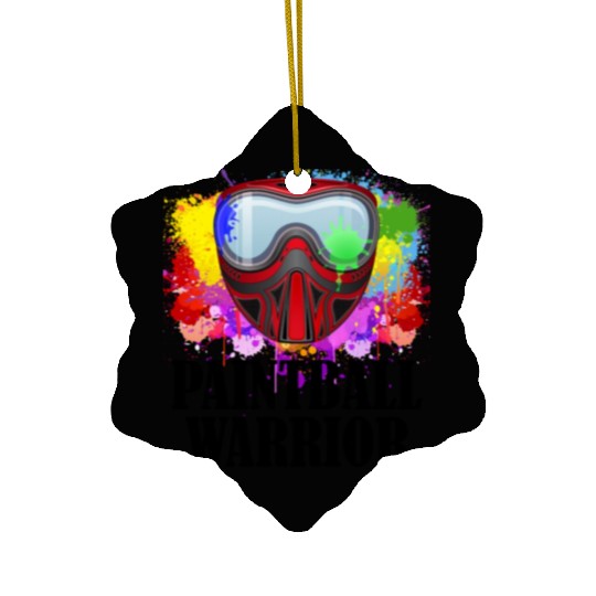 Paintball Warrior Mask Squad Paintballer Air Gun Ceramic Ornaments