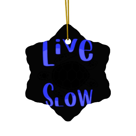 Relax and Live Slow Sea Turtle Beachy Vacation Ceramic Ornaments