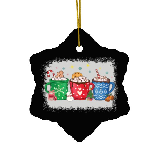 Christmas Hot Chocolate Peppermint Mocha Ceramic Ornaments