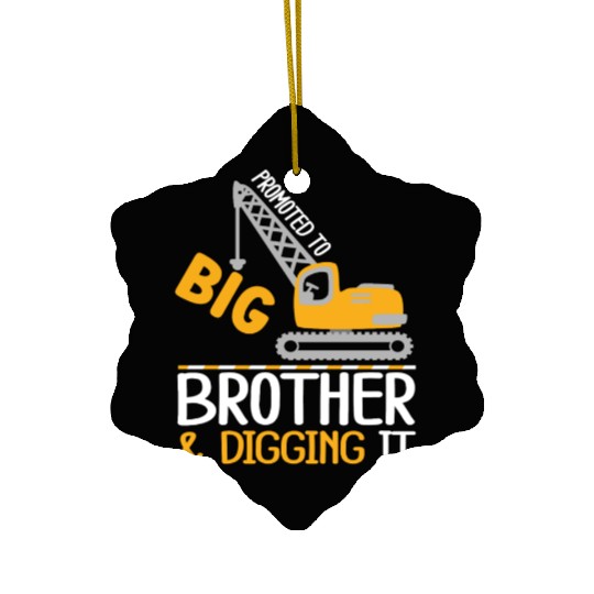 Promoted to Big Brother and Digging It Crane Ceramic Ornaments