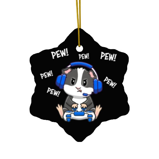Black and White Guinea Pig Ceramic Ornaments