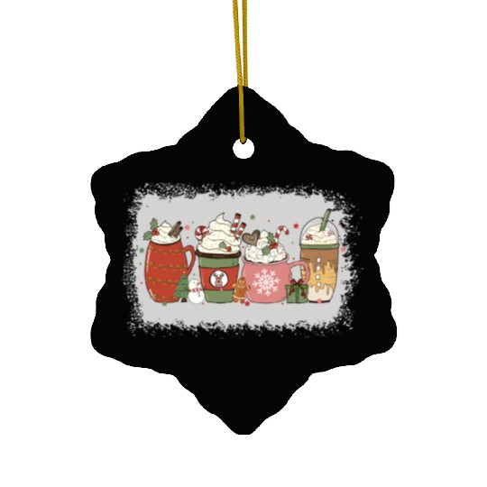 Christmas Hot Chocolate Peppermint Mocha Ceramic Ornaments