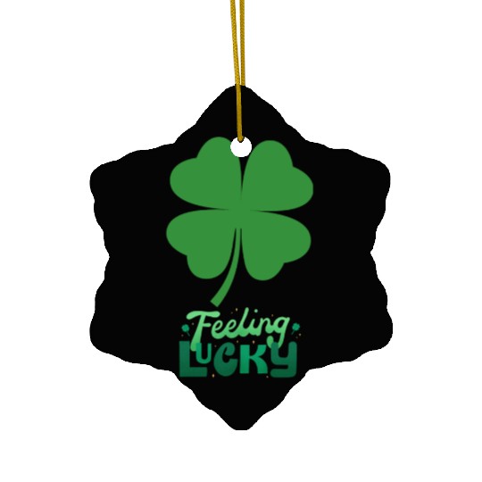 Irish Feeling Lucky four leaf Shamrock Ceramic Ornaments
