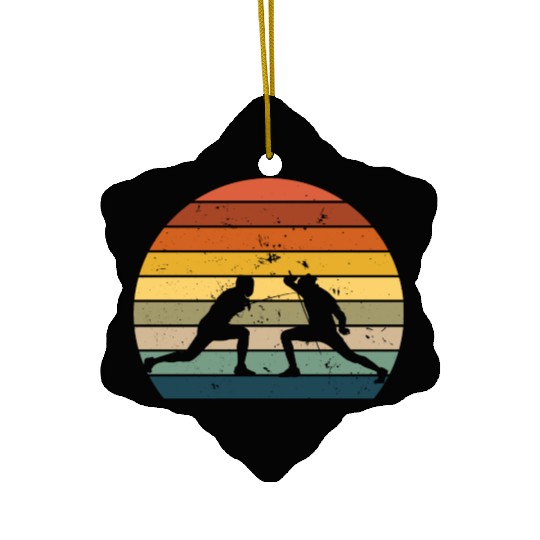 Retro fencing Ceramic Ornaments