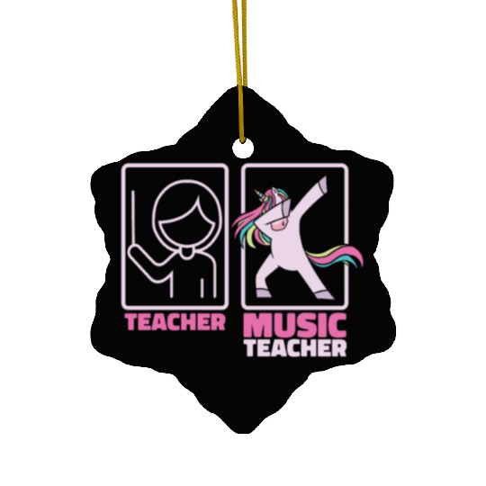 Music Teacher Unicorn Ceramic Ornaments