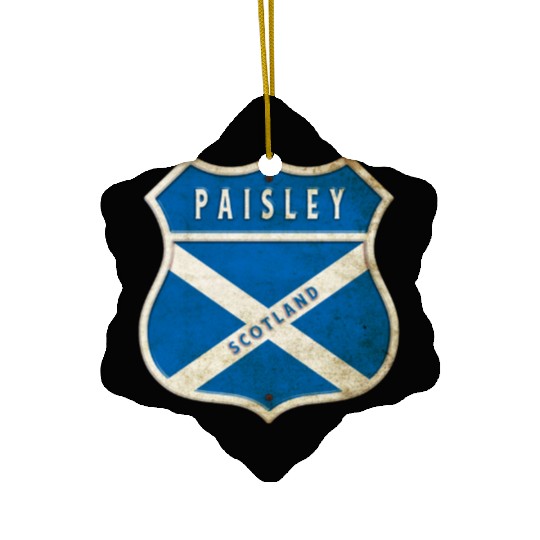 Paisley Scotland coat of arms flag design Ceramic Ornaments