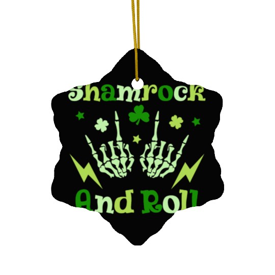 St Patrick s Shamrock And Roll St Patrick s Day Ceramic Ornaments