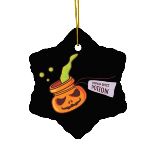 Pumpkin Spice Potion Coffee Enthusiast Halloween Ceramic Ornaments