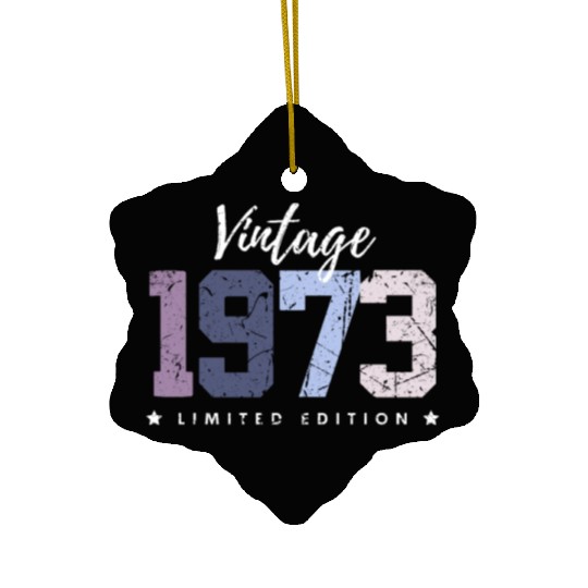 50 Years Vintage 1973 Retro 50th Birthday Ceramic Ornaments