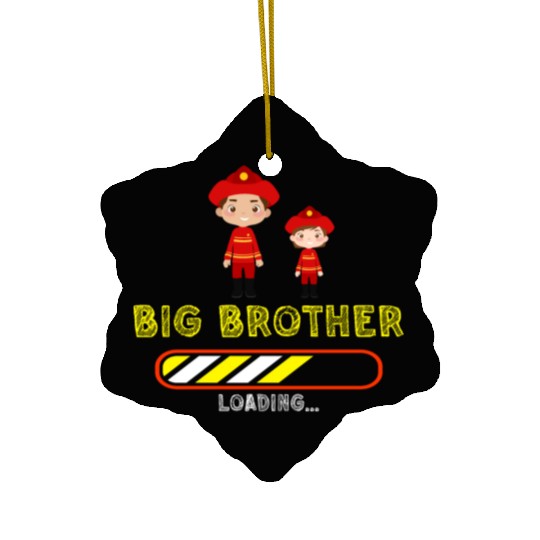 Big brother fire truck fireman Ceramic Ornaments
