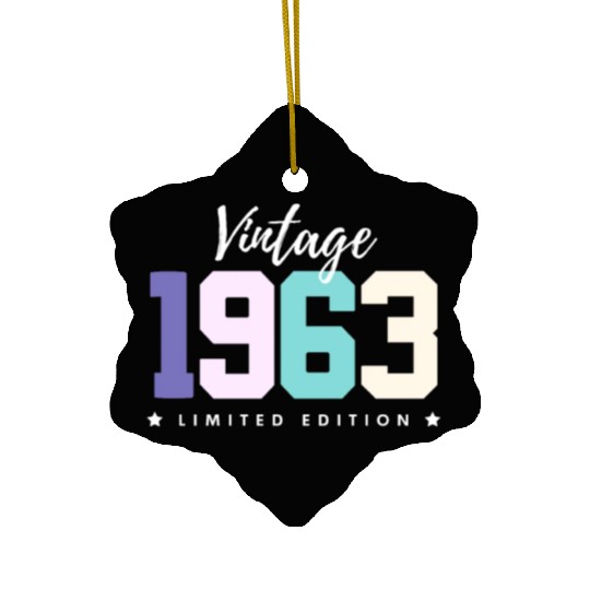 60 Years Vintage 1963 Retro 60th Birthday Ceramic Ornaments