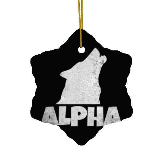 Alpha Wolf Pack Member Wildlife Ceramic Ornaments