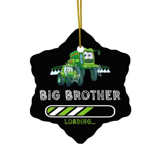 Big brother farmer tractor Ceramic Ornaments