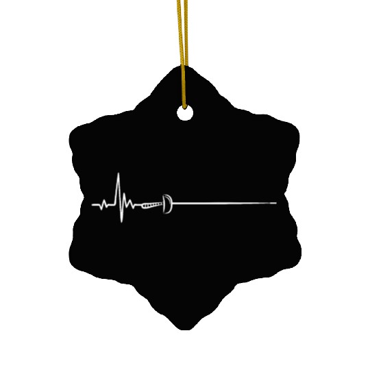 Epee Heartbeat Fencing Sport Gift Ceramic Ornaments