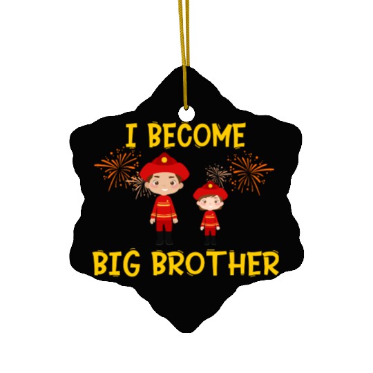 Big brother fire truck fireman 2023 Ceramic Ornaments