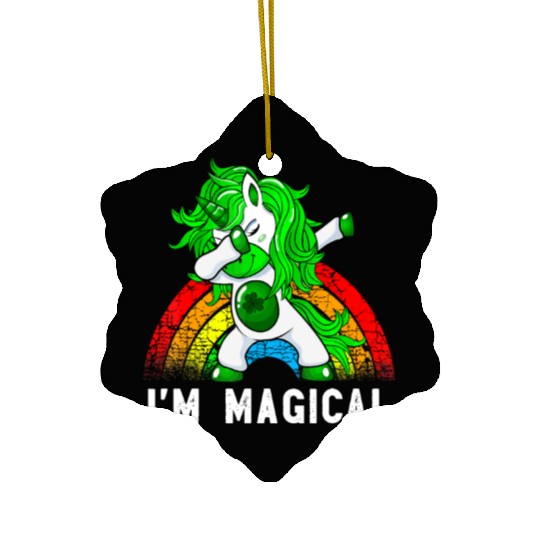 Im Magical Irish Dabbing Unicorn Toddler St Patric Ceramic Ornaments