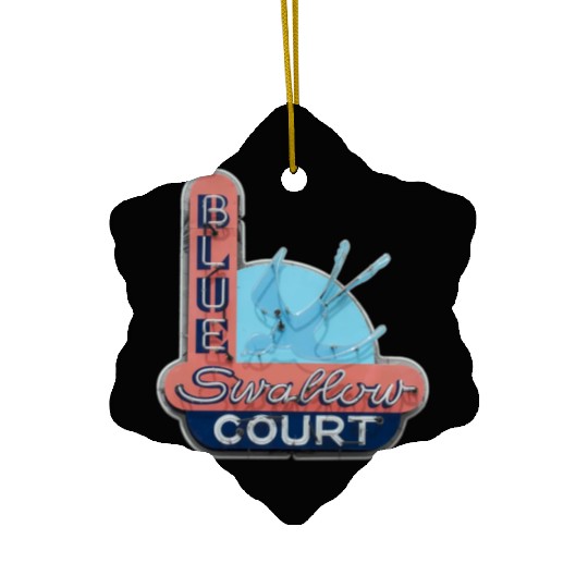 Blue Swallow Court Route 66 Tucumcari Ceramic Ornaments