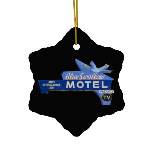 Blue Swallow Motel Route 66 Neon Tucumcari NM Ceramic Ornaments