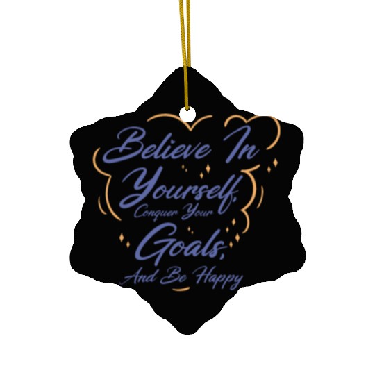 Goal Life Quotes Happy Positive Message Ceramic Ornaments