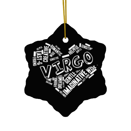 Virgo Heart Word Cloud Doodle Astrology Zodiac Sta Ceramic Ornaments