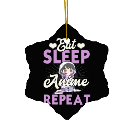 Eat Sleep Anime Repeat Japanese Manga Lover Cospla Ceramic Ornaments