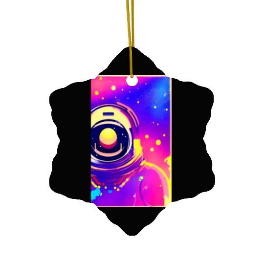 Astronaut neon colors Ceramic Ornaments