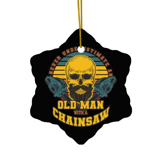 Vintage Logger Lumberjack Chainsaw Workers Gifts Ceramic Ornaments