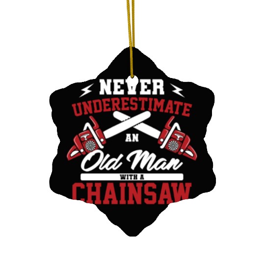 Classic Logger Lumberjack Chainsaw Workers Gifts Ceramic Ornaments