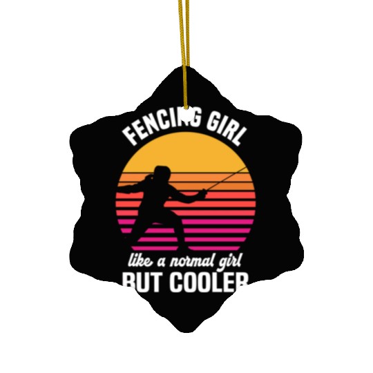 Fencing Girl Like A Normal Girl But Cooler Ceramic Ornaments