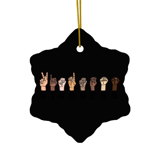 KINDNESS in Sign Language Ceramic Ornaments