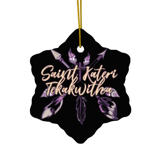 St Kateri Tekakwitha Saint Catholic Lily of the Mo Ceramic Ornaments