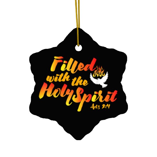 Filled with the Holy Spirit Pentecost Tongues of F Ceramic Ornaments